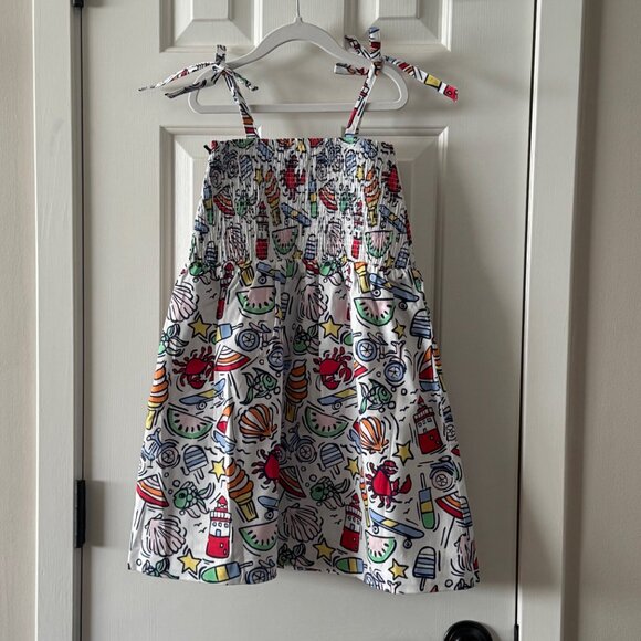 New Classic Prep Girls Smocked Hadley Dress Cool Cool Summer Print Size 8 - Picture 11 of 11